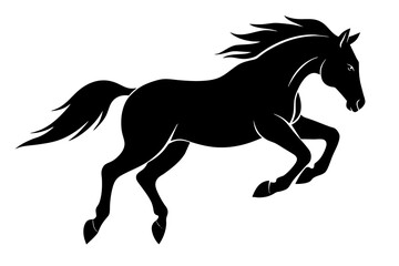 horse silhouette isolated on white