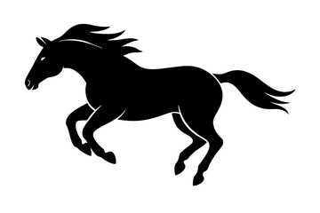 horse silhouette isolated on white