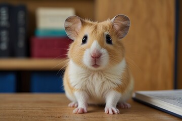 hamsters wearing glasses in school