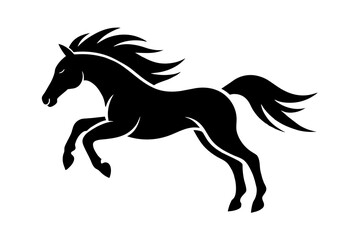 horse silhouette isolated on white