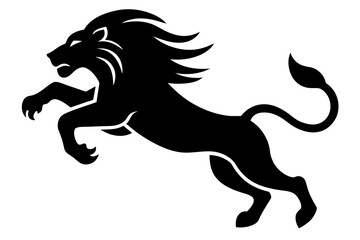 black silhouette of lion