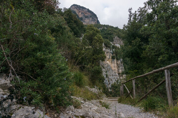 Sentiero degli Dei or The Path of the God trekking route from Agerola to Nocelle at Amalfi coast, Province of Salerno, Campania, Italy