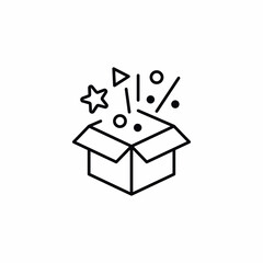 unboxing package fun confetti icon