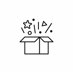 unboxing package fun confetti icon