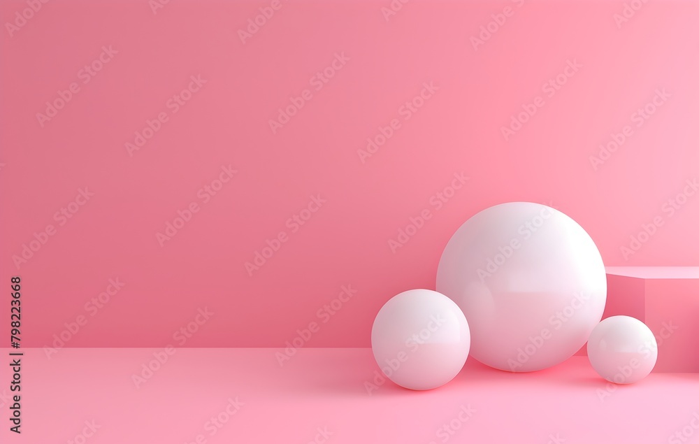 Poster 3d render of an abstract minimal shape on a pink background, in the style of purple color, a simple 