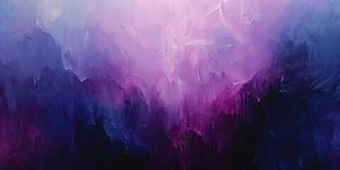 A painting of a stormy sea with purple and blue tones. The mood of the painting is intense and dramatic