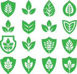 Leaf logo icon set