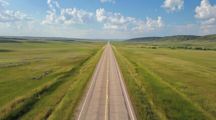 Fototapeta premium View of a long road that reaches the horizon