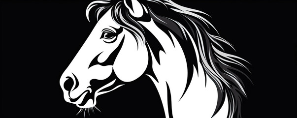 Logo horse designed in black white