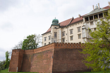 View of the Royal Castle on a spring day. Krakow.Poland.