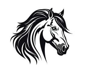 Naklejka na ściany i meble Logo horse designed in black white