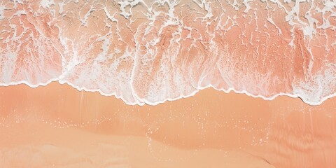 Coastal Elegance: Aerial View of Turquoise Waters and Pink Sand Beach with Breaking Wave