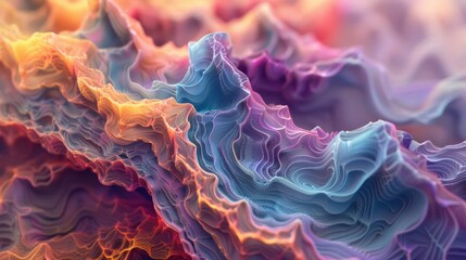 Capture the atmospheric changes with intricate patterns and layers of digital textures Close-up
