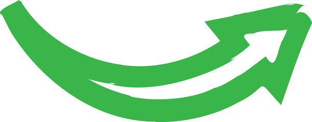 abstract green arrow icon with transparent background, arrows brush