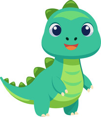 Fototapeta premium Tiny and Lovable Cartoon T-Rex Icon: Create Irresistible Children's Products and Educational Materials, Transparent Background, Png, Svg