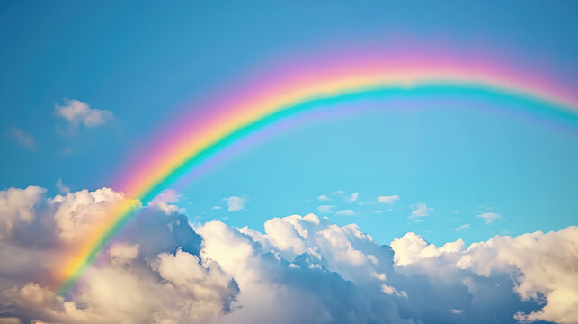A rainbow arching across the sky following a storm, signifying hope and the assurance of brighter days ahead