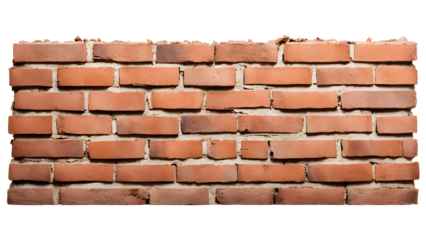 Old Brick Wall Isolated on Transparent Background