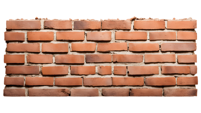 Old Brick Wall Isolated on Transparent Background