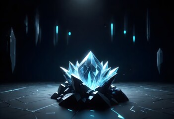 3d render of a glowing diamond