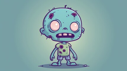 Fototapeta premium A cartoon zombie with a big smile on his face, AI