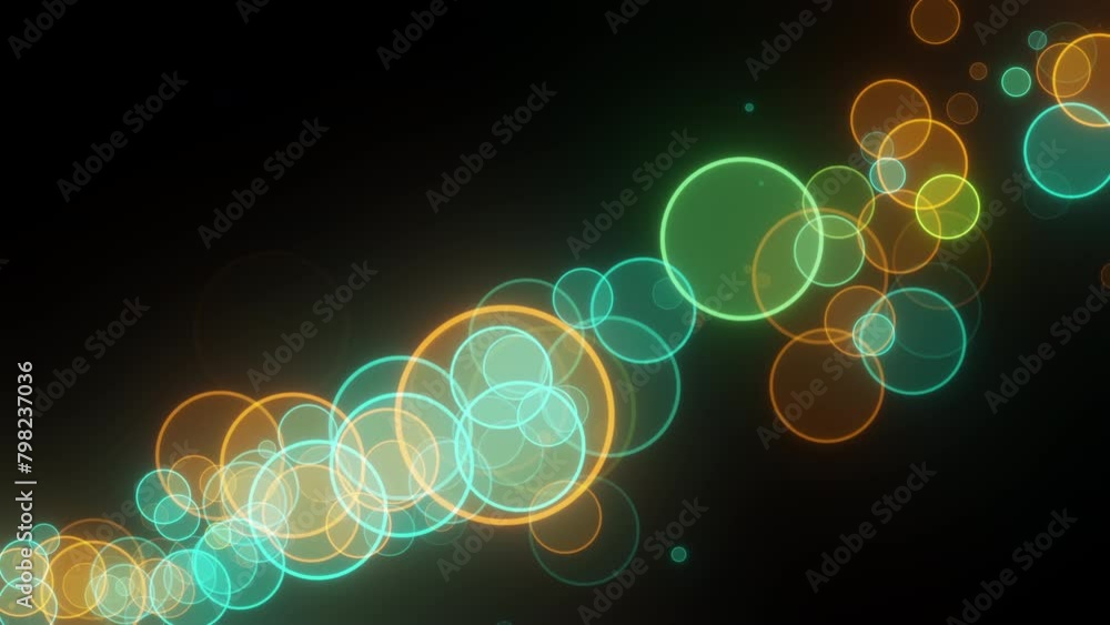 Poster bright colorful particles. computer generated 3d render