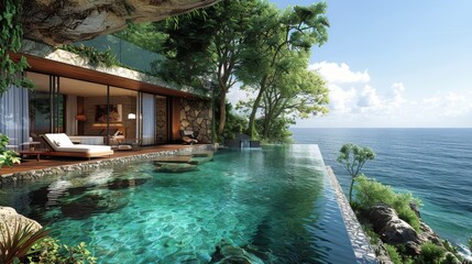 Obraz premium Island House With Pool
