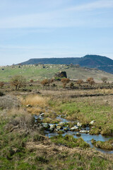 Obraz premium Meilogu landscape, Nuraghe Oes, near Torralba, Valle dei Nuraghi, Sardinia, Italy