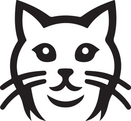 cat Head vector black and white