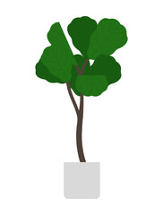 Potted indoor plants. Growing plants. Planter. Houseplants composition. Home decor. Minimalist vector illustration