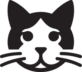 cat Head vector black and white