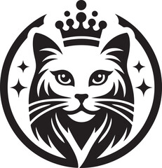 cat Head vector black and white