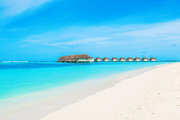 Beautiful landscape with sandy beach and Indian Ocean, Maldives