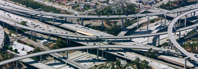  California Highways: Aerial 4K View of Highway and Intersection in the United States