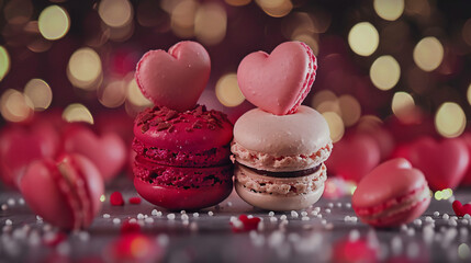 Macaroons in the form of a concept for Valentines 
