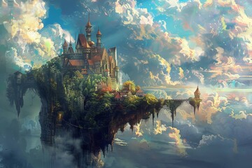fantasy castle in the sky