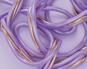 3d render of purple intertwined objects in the style of fluid minimalism, futuristic, rendered with cinema4D and blender, on an isolated background, low poly, smooth curves, abstract shapes, shiny pla