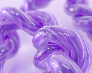 3d render of purple intertwined objects in the style of fluid minimalism, futuristic, rendered with cinema4D and blender, on an isolated background, low poly, smooth curves, abstract shapes, shiny pla