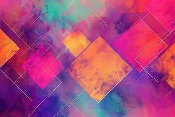 Vibrant geometric square abstract pattern against a gradient background