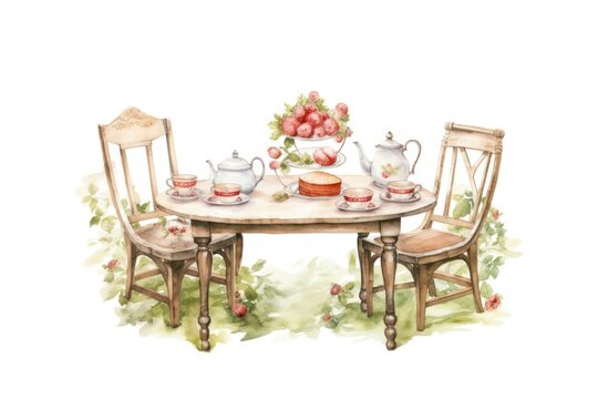 Table furniture porcelain teapot.