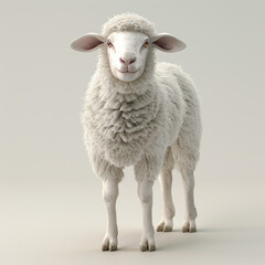 3d sheep on white background, 3d Illustration