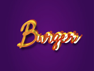 burger text effect with bold style use for business brand.