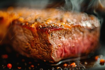 Sizzling perfection: A succulent steak cooked to perfection