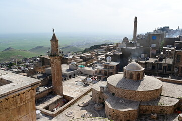Old Mardin city during golden hour with beautiful sunset.