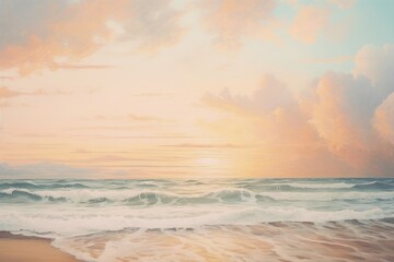 Beach landscape outdoors painting.