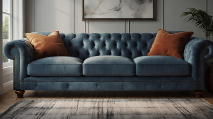 sofa, 3d render. Generative ai.