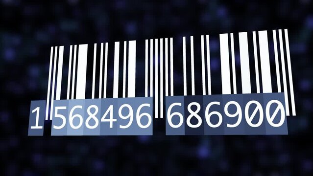 Tracking Bar Code Identification Sticker Label Barcodes Number Motion Graphic