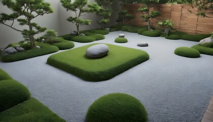 Peaceful Zen Inspired Garden With Neatly Arranged Upscaled 4