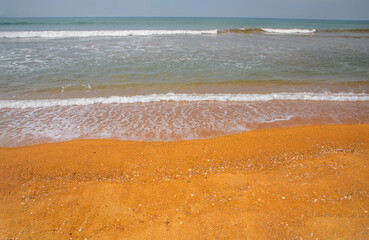 beautiful ocher beach in sri lanka.