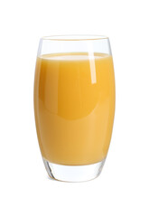 Refreshing orange juice in glass isolated on white