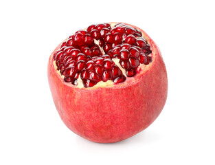 One fresh ripe pomegranate isolated on white